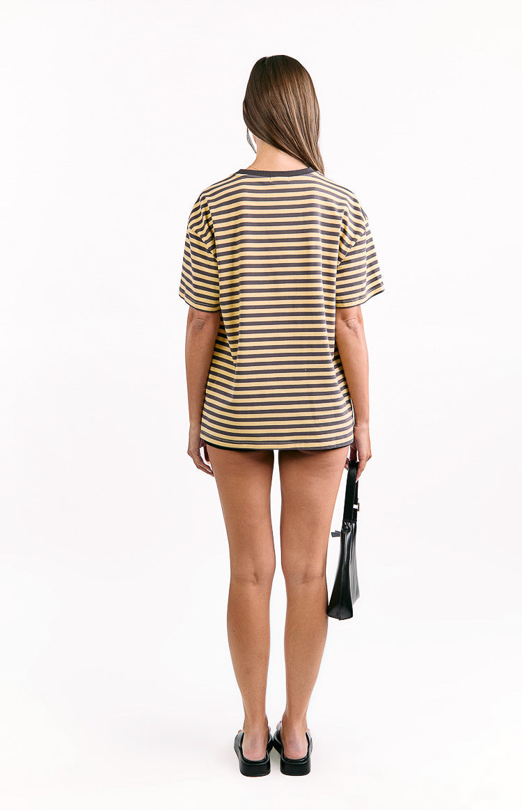 Alba Yellow Stripe Oversized Tee