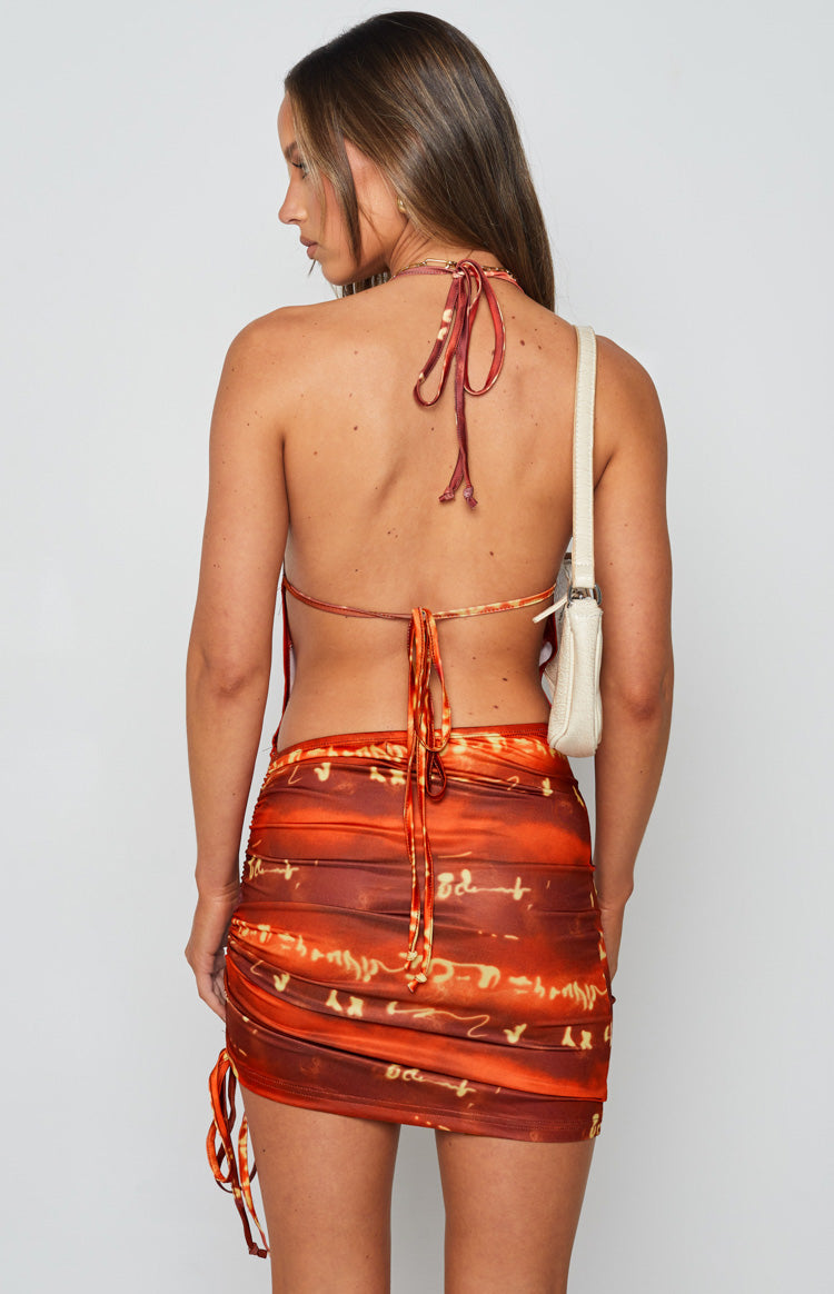 Elysha Halter Mini Dress Red