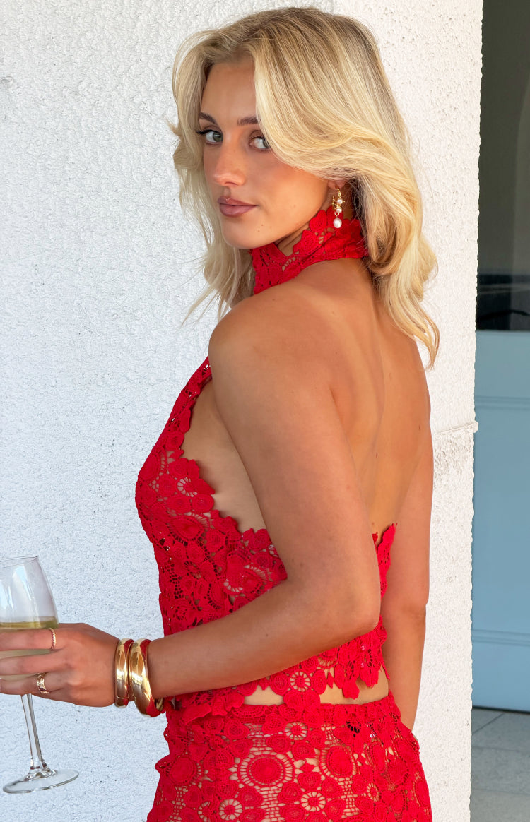Lioness Trophy Rouge Crochet Halter Top